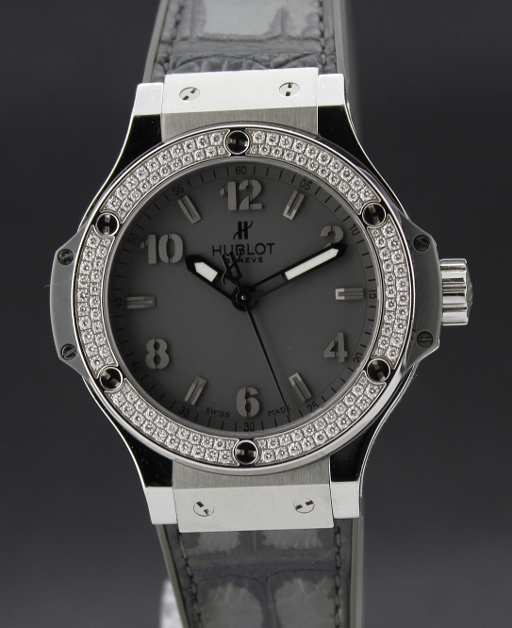 (image for) A HUBLOT LADY SIZE 38MM FACTORY DIAMOND WATCH